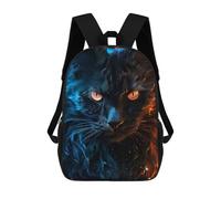 sinyumoney Neon Cat Portrait School Bags School Secondary High School College Backpack Travel for Campus Outdoor Travel Sports 17inch