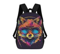 sinyumoney Neon Cat Sunglasses Art Print School Backpack Fashion Stationery Backpack Waterproof Casual Daypacks for Men/Women 17inch