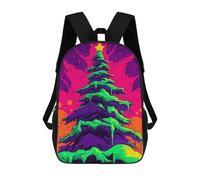 sinyumoney Neon Christmas Tree School Backpack Daypacks Business Backpack Water Resistant Bookbag for Campus Outdoor Travel Sports 17inch