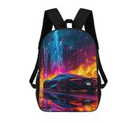 sinyumoney Neon City Racing Car Backpack School Bag Business Durable Laptop Bag for Campus Outdoor Travel Sports 17inch