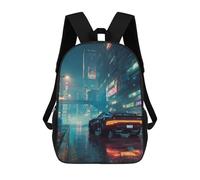 sinyumoney Neon Cityscape-1 Children's Backpacks 17inch School Backpack 3D Printed Bag Bookbag for Kids Travel Rucksacks Boy Girl Book Bags Kids School Bag
