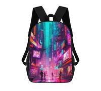 sinyumoney Neon Cityscape-93 Backpack Schoolbags for Boys Girls Casual Sport Daypack Elementary Primary Large Capacity Bookbags 17inch