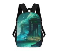 sinyumoney Neon Cityscape Future Metropolis Backpack School Lightweight Schoolbag Dayback Bookbag College for Men, Women & Teenage Boys 17inch