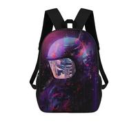 sinyumoney Neon Cityscape Reflections Backpacks Kids Student Schoolbag,3D Printed Backpacks,Elementary And Middle School Students Backpacks for Boys Girls 17inch