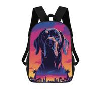sinyumoney Neon Cityscape with Dog School Backpack Water Resistant Travel Backpack Computer Bag - Perfect for Travel, Work And Daily Use 17inch