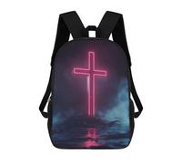 sinyumoney Neon Cross Backpack School Bag Water Resistant School Bag Business Backpack for Girls Boys Teenage 17inch
