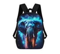 sinyumoney Neon Cyan Elephant Nebulae Rucksack Large School Backpack for Boys - Perfect for Travel, Work And Daily Use 17inch