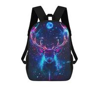 sinyumoney Neon Deer in Space Cosmic Nature Children’s Backpack Girls Boys, Rucksack Bag, Daypack, Primary School, Perfect for Back to Kids School Or PE, Gifts And Travel 17inch