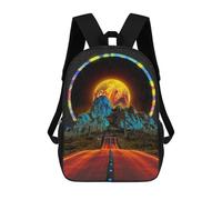 sinyumoney Neon Desert Road to Nowhere Backpack School Bag Lightweight Casual Daypack School Backpacks for Girl, Teen Girls 17inch