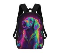 sinyumoney Neon Dog Backpacks Kids School Backpack School Bag 3D Printed School Bag for Boys Elementary And Middle School Students 17inch