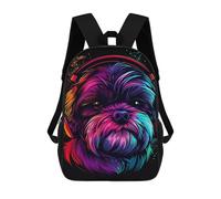sinyumoney Neon Dog Headphones Art Print -4 School Backpack Lightweight Schoolbag Dayback Bookbag College for Camping Outdoor Adventures And Daily Travel 17inch