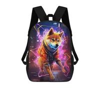 sinyumoney Neon Dog in Action Kids Backpack, Backpack School Bag, Backpacks Kids School 3D Printed School Bags for Elementary And Middle School Students Teens Birthday Gift 17inch