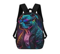 sinyumoney Neon Dog in Urban Style Backpack School Backpack Kids School Bag Large Capacity Kids Backpack for School Rucksack 3D Book Bag Gifts for Kids 17inch