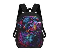 sinyumoney Neon Dog Portrait Art Print-1 Backpack School Computer Rucksack for School/Work/Travel- Perfect for Travel, Work And Daily Use 17inch