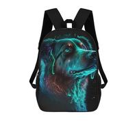 sinyumoney Neon Dog Portrait Backpack School Bag Secondary Causal Travel High School Bags for Campus Outdoor Travel Sports 17inch