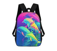 sinyumoney Neon Dolphin Delight School Bags Lightweight Schoolbag Dayback Bookbag College for Teenage Girls Boys Women Men 17inch