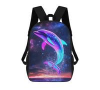 sinyumoney Neon Dolphin Leaping Water Backpack School Daypacks Business Backpack Water Resistant Bookbag for Camping Outdoor Adventures And Daily Travel 17inch