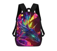 sinyumoney Neon Dragon Artwork Backpacks 3D Printed Kids School Backpack School Bag Fashion Rucksacks for Boys Elementary And Middle School Students 17inch