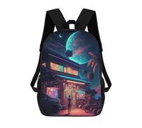 sinyumoney Neon Dreamscape -20 3D Printed School Bag Children's School Backpack Schoolbags Travel Backpacks Casual Fashion Bag for Kids School Students 17inch