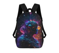 sinyumoney Neon Dreamscape Abstract Art 3D Printed Children's School Backpack for Kids High Capacity Travel Rucksacks Book Bags Kids School Bag Back Pack 17inch