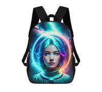 sinyumoney Neon Dreamscape Cosmic Aura Rucksack High Secondary School Bags Casual Backpack for Girls Boys Teenage 17inch