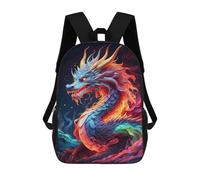 sinyumoney Neon Elder Dragon School Backpack Schoolbags For Girls Boys Backpack With Pocket Fashion School Bag Kids Backpack 17inch