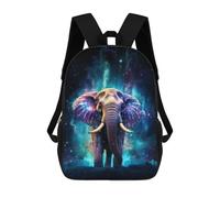 sinyumoney Neon Elephant Nebulae Backpacks Kids School Backpack Fashion School Bag 3D Printed School Bag for Boys Elementary And Middle School Students 17inch