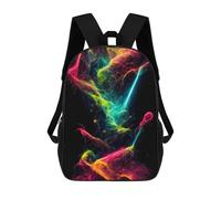 sinyumoney Neon Energy Flow Children's School Backpack 3D Printed for Kids Travel Rucksacks Book Bags for Boys Elementary School Students 17inch