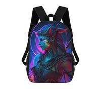 sinyumoney Neon Fantasy Portrait Children's School Backpack 3D Printed for Kids Travel Rucksacks Book Bags Kids School Bag 17inch