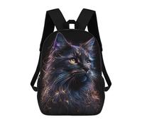 sinyumoney Neon Feline Portrait Children's Backpack, Schoolbag Large Capacity Students Bookbag Rucksack Knapsack for Boys Girls Adults Teen 17inch