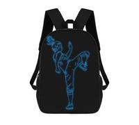 sinyumoney Neon Fighter Backpacks 3D Printed 17inch Kids School Backpack Outdoor Casual Daypack Casual Travel Bags for Middle School Students