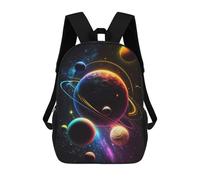 sinyumoney Neon Flying Astronomy 17inch School Bag 3D Printed Children's School Backpack Casual Fashion Travel Backpacks for Kids School Students