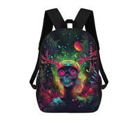 sinyumoney Neon Forest Skull Backpack School Bag Work Business College School for Men/Women 17inch