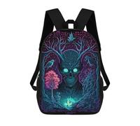 sinyumoney Neon Forest Spirits Backpack for School 3D Printed Boys Girls School BagChildren Bookbag Travel Rucksack 17inch
