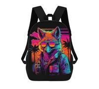 sinyumoney Neon Fox Adventure Backpack Schoolbags for Boys Girls Casual Sport Daypack Elementary Primary Large Capacity Bookbags 17inch