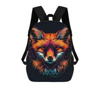 sinyumoney Neon Fox Headphones Art Print Backpack School Water Resistant Travel Backpack Computer Bag - Perfect for Travel, Work And Daily Use 17inch