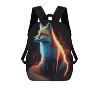 sinyumoney Neon Fox Portrait School Bags High Secondary School Bags Casual Backpack for Men/Women 17inch