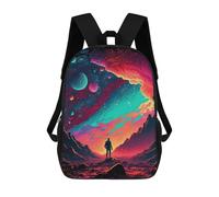 sinyumoney Neon Galaxy Backpack, Children's Backpack, Student School Bag Bookbag Rucksack, 3D Printed School Bag for Boys Girls 17inch