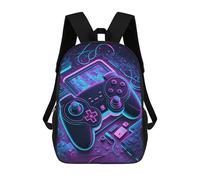 sinyumoney Neon Gaming Controller-13 Kids School Backpack 3D Printed Backpacks Fashion School Bag Rucksacks for Boys Elementary And Middle School Students 17inch