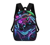 sinyumoney Neon Gaming Controller-17 Print Children's Backpack School Bag for Adult And Kids Travel Daypack 17inch