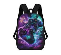 sinyumoney Neon Gaming Controller Art Kids Backpack 17 Inch School Bag 3D Printed Cartoon School Backpacks for Boys And Teenager School Students