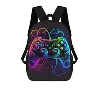 sinyumoney Neon Gaming Controller Artwork-2 School Backpack Daypacks Business Backpack Water Resistant Bookbag - Perfect for Travel, Work And Daily Use 17inch
