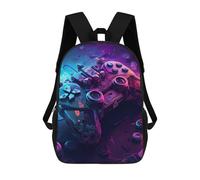 sinyumoney Neon Gaming Controllers Children's Backpacks School Backpack 3D Printed Backpack for Kids Travel Rucksacks Book Bags Kids School Bag 17inch
