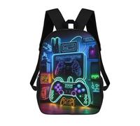 sinyumoney Neon Gaming Neon Signs Backpack for School 3D Printed Boys Girls School BagChildren Bookbag Travel Rucksack 17inch