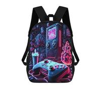 sinyumoney Neon Gaming Odyssey 3D Printed School Bag Children's School Backpack Schoolbags Travel Backpacks Casual Fashion Bag for Kids School Students 17inch