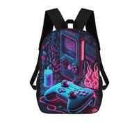 sinyumoney Neon Gaming Paradise -1 Backpack Cartoon Plush Bag, 3D Backpack for Kids School Bag Birthday Gift Idea for Boys And Girls 17inch