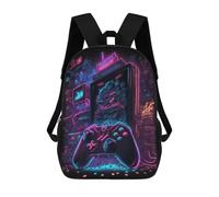 sinyumoney Neon Gaming Paradise -3 Children's School Backpack Fashion Casual Children's Backpacks 3D Printed School Bags Boy Large Backpack 17inch