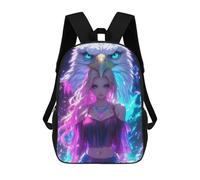 sinyumoney Neon Girl with Bald Eagle Backpack School Bag High Secondary School Bags Casual Backpack for Teenage Girls Boys Women Men 17inch