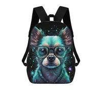 sinyumoney Neon Glasses Chihuahua Art Print Backpack School Bag Computer Rucksack for School/Work/Travel for Camping Outdoor Adventures And Daily Travel 17inch