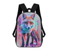 sinyumoney Neon Glitch Fox School Backpack Work Business College School for Campus Outdoor Travel Sports 17inch